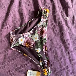 Floral print bikini swim bottoms